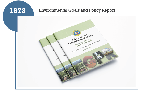 Photo of the printed Environmental Goals and Policy Report
