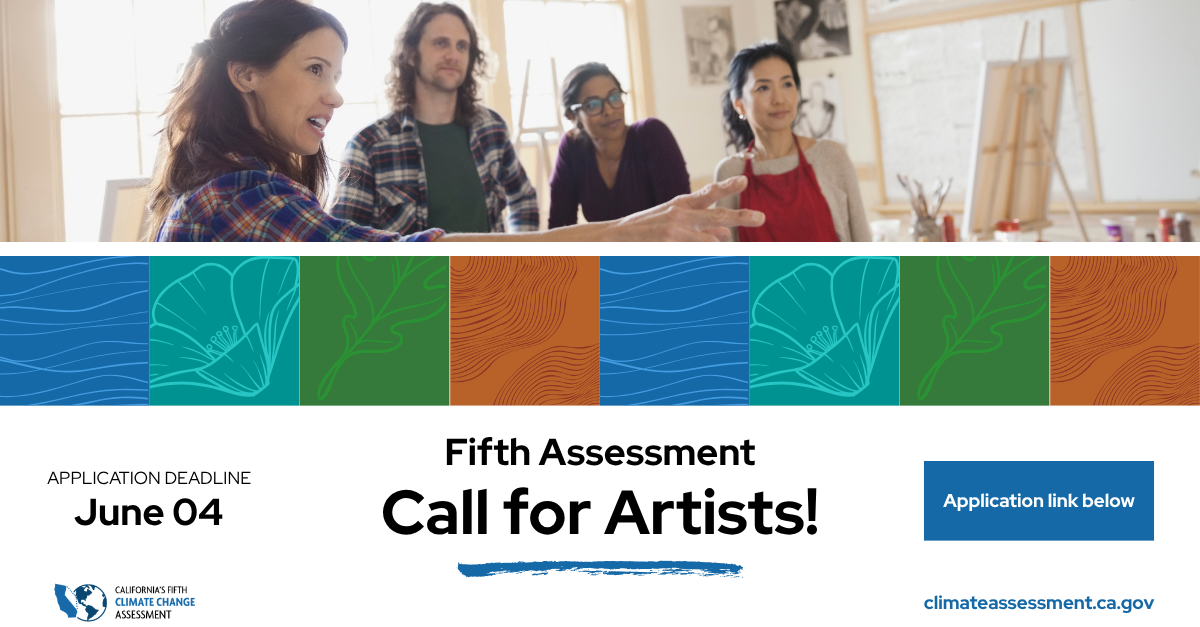 A graphic calling for student artists for the Fifth Assessment.